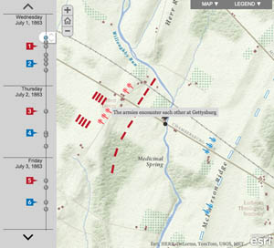 Thanks to the Smithsonian and new technology provided by ESRI, the task of visualizing the Battle of Gettysburg has been made much easier.