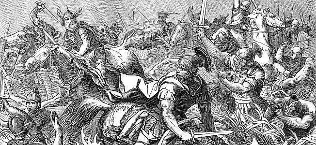The Death of Emperor Valens and the Battle of Adrianople During the Gothic War, August 9, 378 AD.