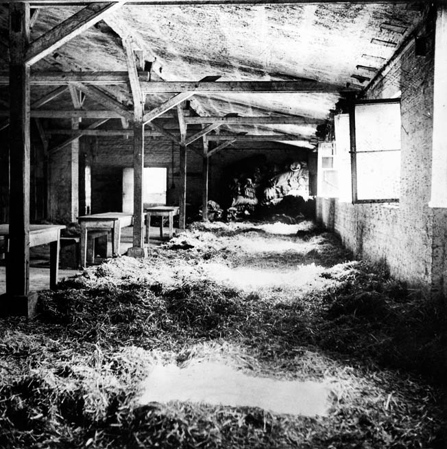 This photo of the sleeping area in Stalag XII-A sheds some light on the extent of the crude quarters that many Allied prisoners of war shared. Miller estimates he lost 60 pounds in the month he was held there.