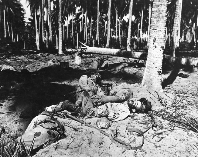 Ichiki’s soldiers were slaughtered in a Banzai charge near the coconut grove during the Tenaru River battle.