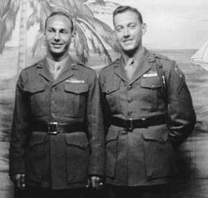 Art Pendleton (left), photographed in Australia prior to the Guadalcanal operation. 