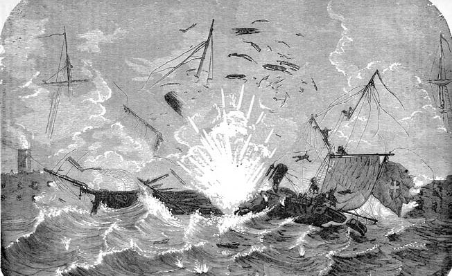 Austrian shot set the wardroom of the Palestro on fire and flames ignited some shells stored outside the magazine for easier access during the battle. The ensuing explosion after the battle killed the majority of her crew.