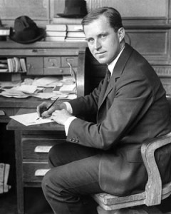 26-year-old Joseph P. Kennedy photographed in 1914 while president of the Columbia Trust Company.