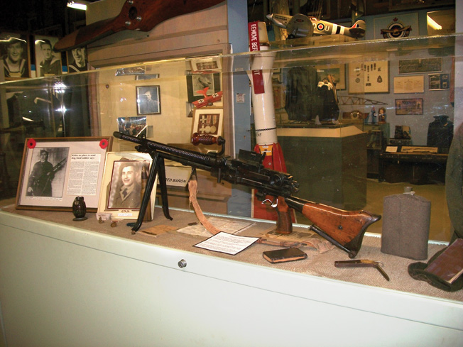 A Japanese light machine gun captured in the Siska Islands. The 7.7-caliber Arisaka Type 96 was modeled after the British Hotchkiss.