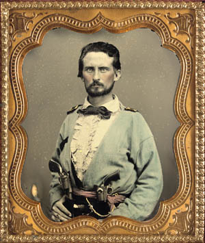 Hand-colored photo of an unidentified Kentucky Confederate. The home state of both Abraham Lincoln and Jefferson Davis was even more divided than most border states.