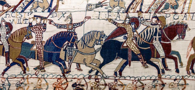 The Normans make their bid for Saxon England against King Harold in the Battle of Hastings.