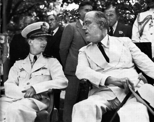 Young King Peter II of Yugoslavia confers with President Franklin D. Roosevelt after fleeing Yogoslavia when the Nazis invaded. He never returned again. 