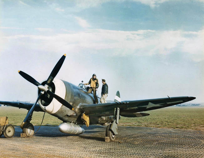 Affectionately known as the “Jug” to Allied pilots and ground crews, the Republic P-47 Thunderbolt was an effective fighter and ground attack aircraft that was capable of escorting bomber formations to some targets in Nazi-occupied Europe. However, even with external drop tanks such as the one attached to the belly of this Thunderbolt, the P-47 lacked sufficient range to reach targets deep inside Germany itself.