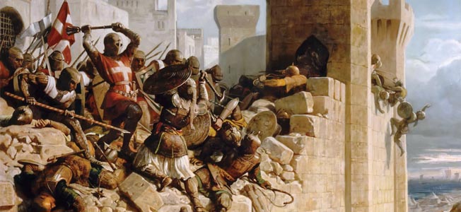 Sultan Khalil’s Muslims besieged King Henry II of Jerusalem’s Crusaders at Acre in 1291. The Muslims proved unstoppable.
