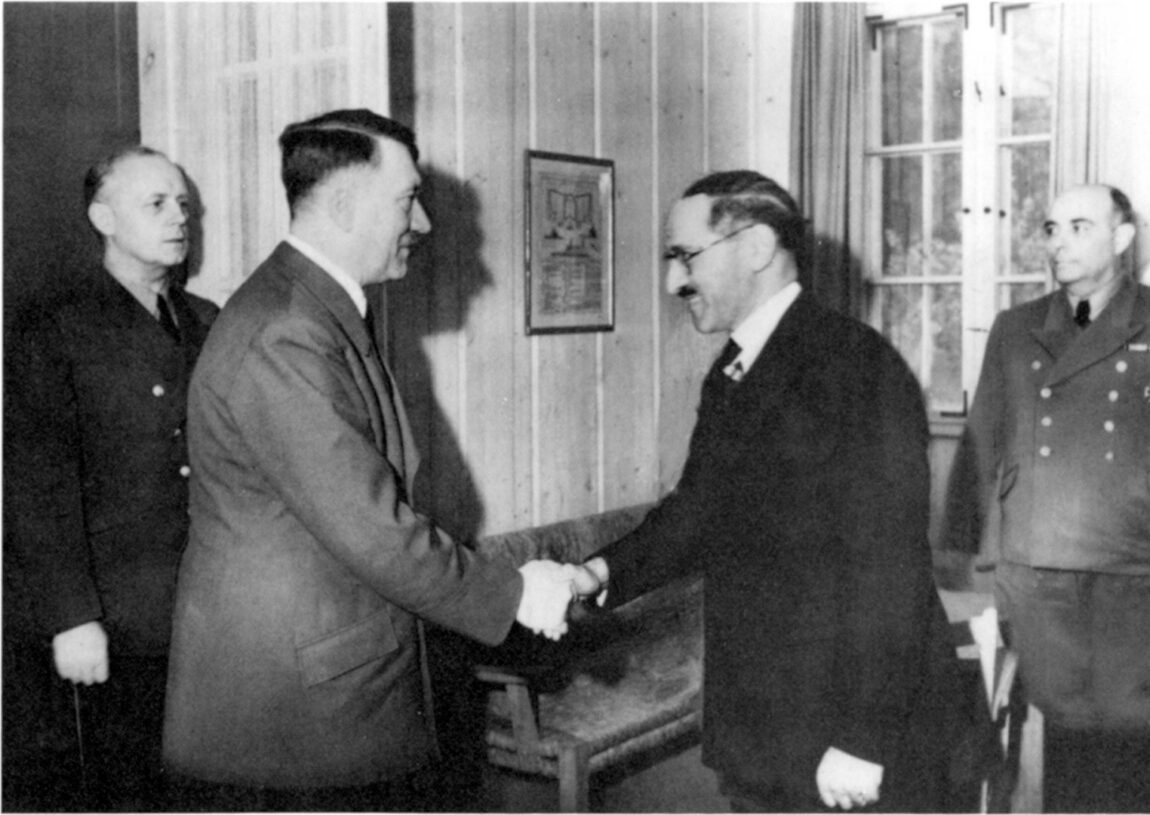 Hitler welcoming Rashid Ali to Germany.