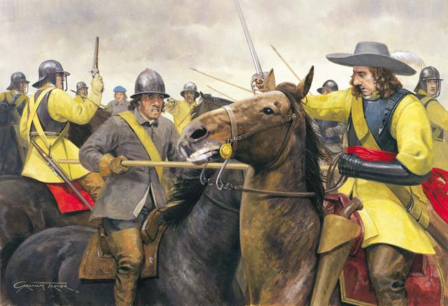 Scottish cavalrymen preferred a short lance, whereas their English counterparts favored sabers, wheellock pistols, and carbines. The lance prevailed when the English ran out of ammunition. 