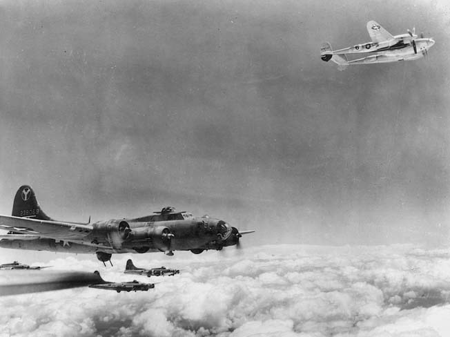 The Lockheed P-38 Lightning fighter, upper right, was a robust twin-boom and twin-engine aircraft that was capable of flying bomber escort missions and engaging in air-to-air combat.