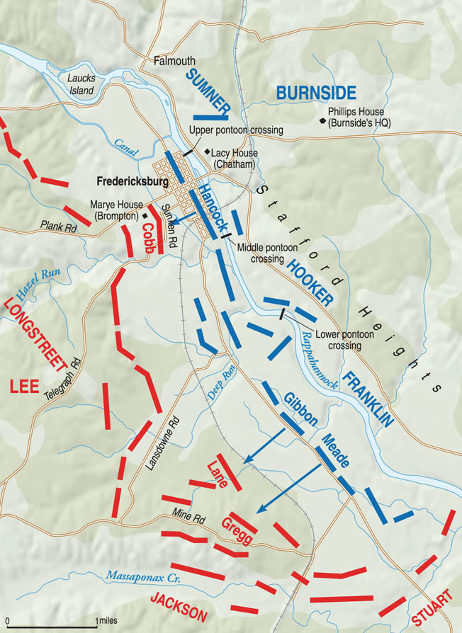 Against his better judgement union General Ambrose attacked Robert E. Lee’s entrenched confederates at Fredericksburg.