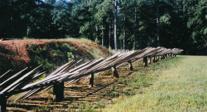 Chevaux-frise barricades guarding the trenches near Fort Stedman provided some cover, and could prove a deadly obstacle to an onrushing foe.