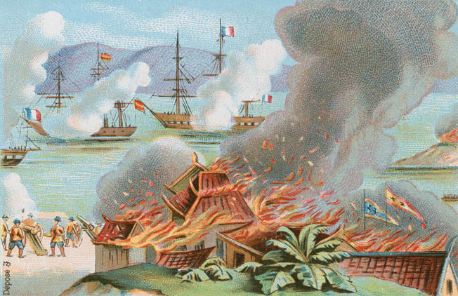 A Franco-Spanish expeditionary force captures the fortress of Tourane (present-day Da Nang) in 1858. The garrison, which suffered heavily from ambushes and disease, was withdrawn the following year.