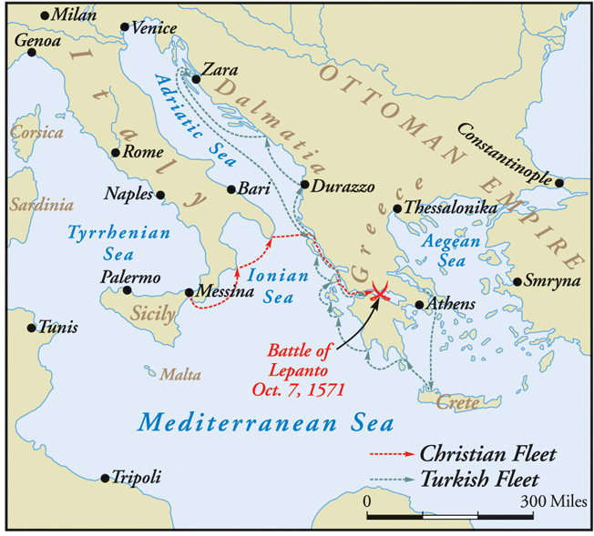 Batalla De Lepanto Mapa