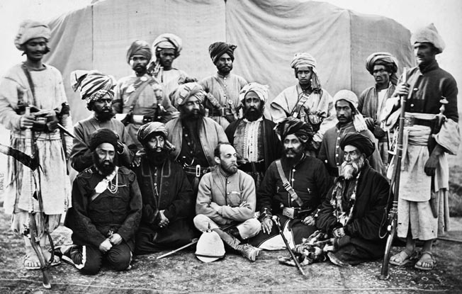British political emissary Louis Cavagnari is shown with Afghan leaders in Kabul. In the 19th century, the British desperately wanted Afghanistan as a British protectorate to block Russian expansion.