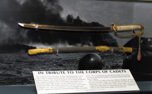 This medieval samurai sword, made by noted swordsman Hisashi Nito, was given to General Douglas MacArthur.