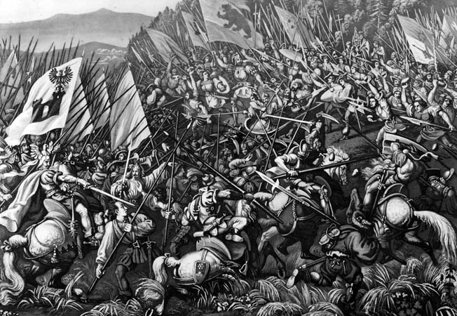At the Battle of Laupen, the Swiss seized the high ground, which enabled them to launch a devastating downhill charge.