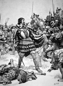 A romantic rendering of Francis I's capture shows the monarch surrounded by Imperialist pikemen. By all accounts, he fought bravely until he was completely overwhelmed.