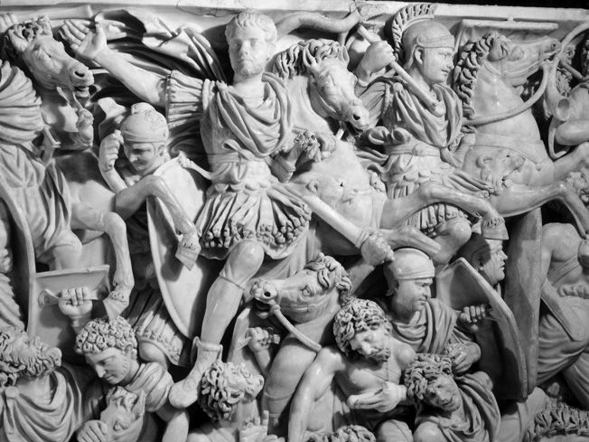 The third-century Great Ludovisi Sarcophagus in Rome shows Romans battling Goths.