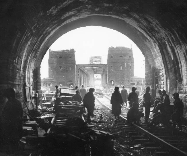After Adolf Hitler ordered all bridges across the Rhine River blown up to prevent the Allies from crossing into Germany, one span remained intact. 