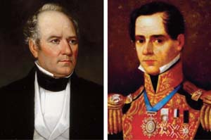 General Sam Houston (left) had exemplary leadership skills but was at the core a politician, while General Antonio Lopez de Santa Anna had extensive military experience having fought Spanish, French, and American foes. 