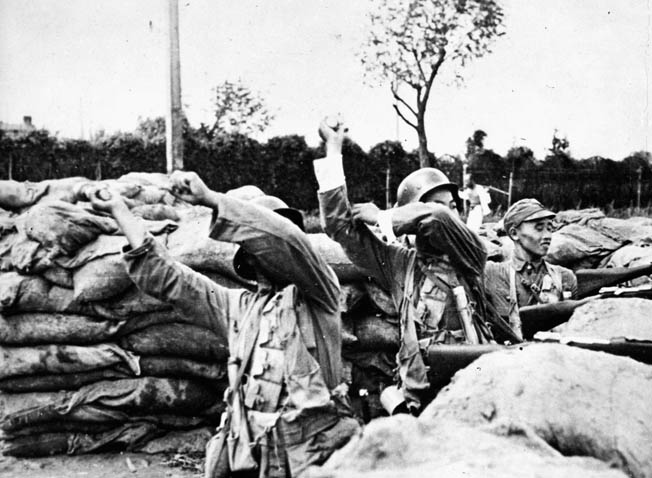 With the world watching from the nearby settlement, a single chinese regiment prepared to face the fury of an entire Japanese Army at Shanghai.