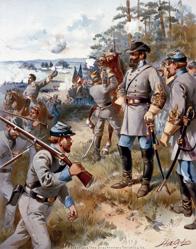 Brigadier General Thomas Jonathan Jackson at the Battle of First Manassas, July 21, 1861, where he won his famous nickname, "Stonewall."