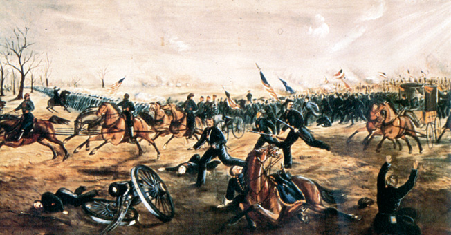 The Union right is swept from the battlefield by the surprise daylight attack of Generals Patrick Cleburne and John C. McCown.