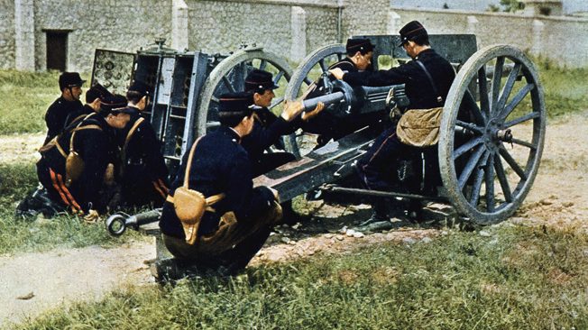 The versatile and mobile French "75 gun," or 75mm cannon, was a revolutionary design that saw widespread use during both world wars.