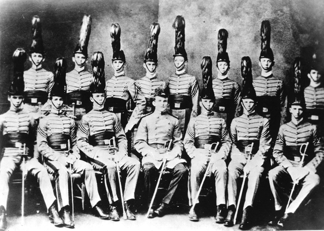 Cadet George C. Marshall, front row, third from left, at Virginia Military Institute in 1901. 