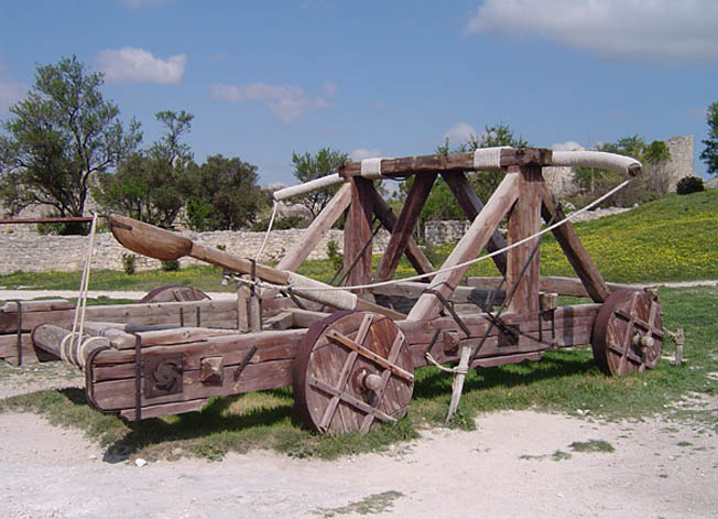 Ancient Greek engineers developed war machines such as the catapult, which evolved from the crossbow and were the forerunners of modern artillery.