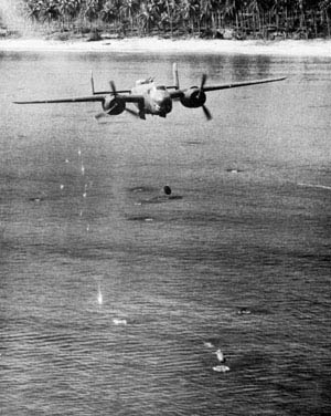 Using modified B-25 bombers to develop skip-bombing, the U.S. Air Force found it to be an effective technique against Japanese shipping.