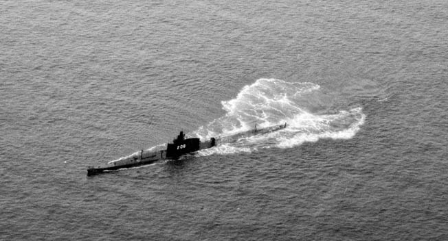 The American submarine USS Grayback (SS-208) served as a navigational aid for the task force during the operation. 