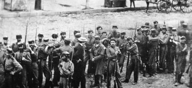 Members of the 7th Regiment, New York Militia, photographed in New York City at the time of the riot.