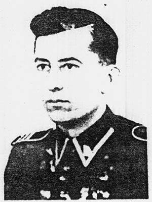 SS I.D. photo of Jakob Reimer, as SS battalion commander who, it is now believed, directed executions during the liquidations of the Jewish ghettos in Warsaw, Lublin, and Czestochowa, Poland. 