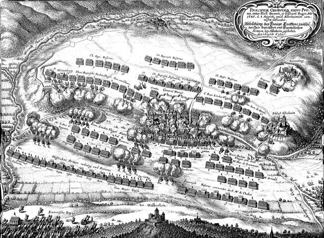 Turrene’s French troops drove the Bavarian right wing from the high ground at the Second Battle of Nordlingen in 1645, contributing heavily to the French victory.