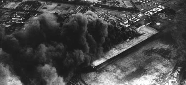 Another aerial view of the attack on Pearl Harbor. 