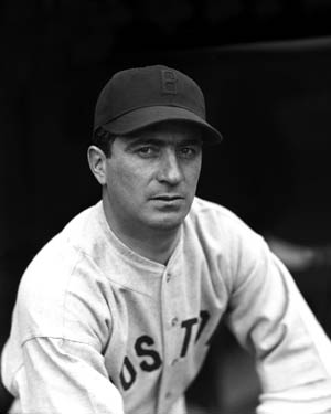 Moe Berg shown in a Boston Red Sox uniform, 1935, was an expert linguist.