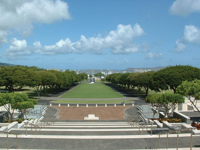 The National Memorial Cemetery of the Pacific occupies much of Punchbowl Crater.