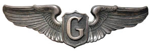 Tom Warner’s glider qualification wings. So hazardous was the job that troops said the “G” stood for “Guts.”