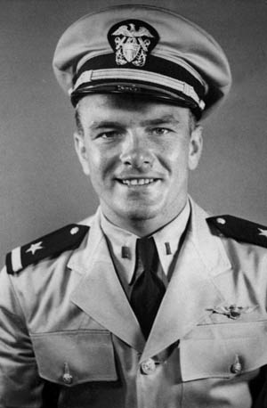 Ensign John T. Crosby, shortly after being commissioned in May 1943.