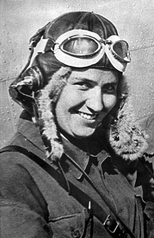 Marina Raskova, who formed the Soviets’ first all-female military flying organization, is pictured before the war.