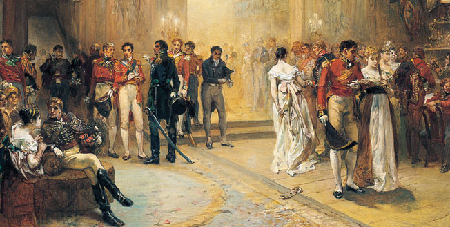 Lord Wellington and other Allied officers attended the Duchess of Richmond’s ball in her Brussels home the night before the battle.