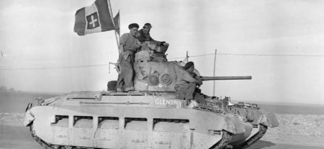 Early in World War II, the infantry 'Matilda' tank added weight to the Commonwealth units in North Africa.