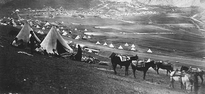 Photographer Roger Fenton’s images of Crimean War scenes and soldiers are among the first war photography.