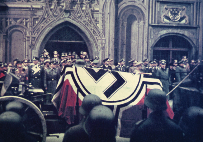 To disguise his role in Rommel’s forced suicide, Hitler gave the field marshal a lavish state funeral in Ulm on October 14, 1944. His helmet and marshal’s baton lay atop the flag-draped casket.