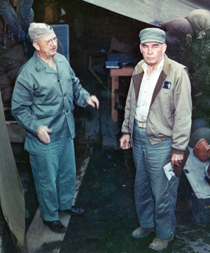 Generals Smith and Schmidt on Iwo Jima.