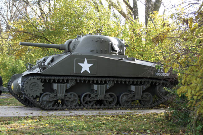 This Sherman tank is one of many vehicles on display that show the mobility of U.S. Army forces over the decades.